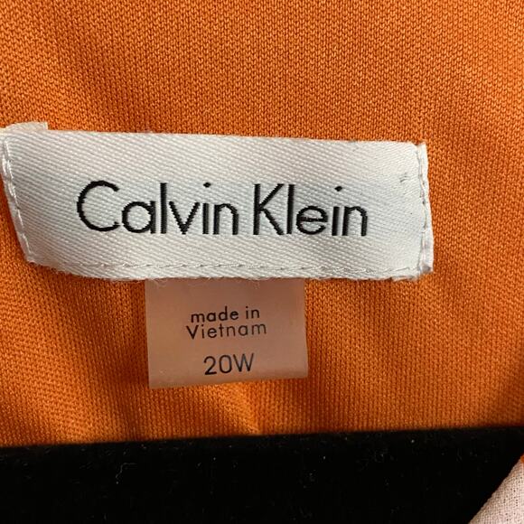 Calvin Klein Women's Watermelon Pink Geometric Georgette Shift Dress Size 20W - Picture 5 of 12